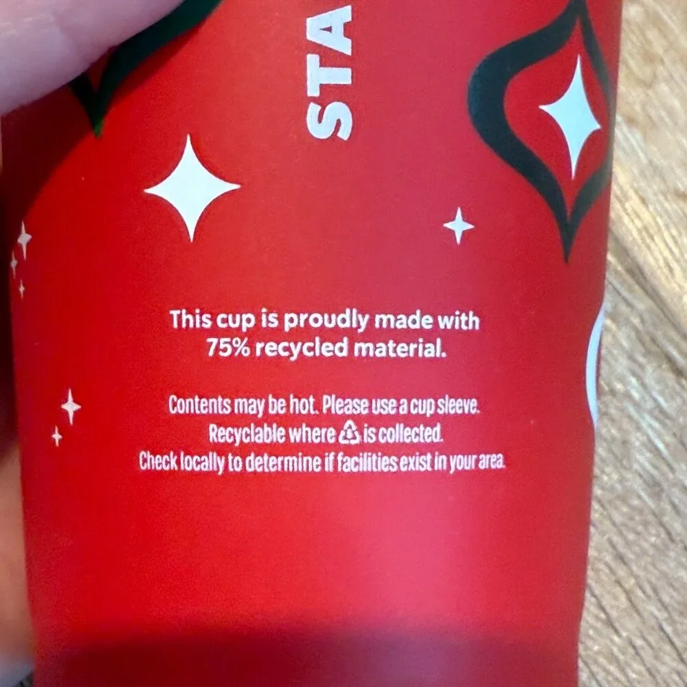 NEW Starbucks Holiday Cup Reusable Collectible 16 oz Grande Hot/Cold Travel Cup
